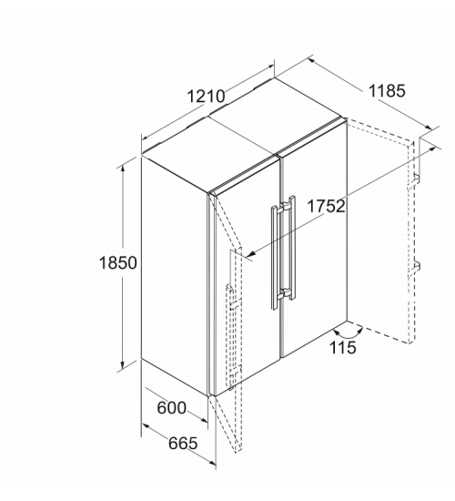 利勃海尔 冰箱  sbses 8663 Blu技术 生物养鲜 LED后壁照明 对开门冰箱